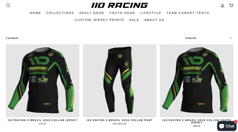 110 Racing apresenta lançamento de conjunto em collab com o Show Radical