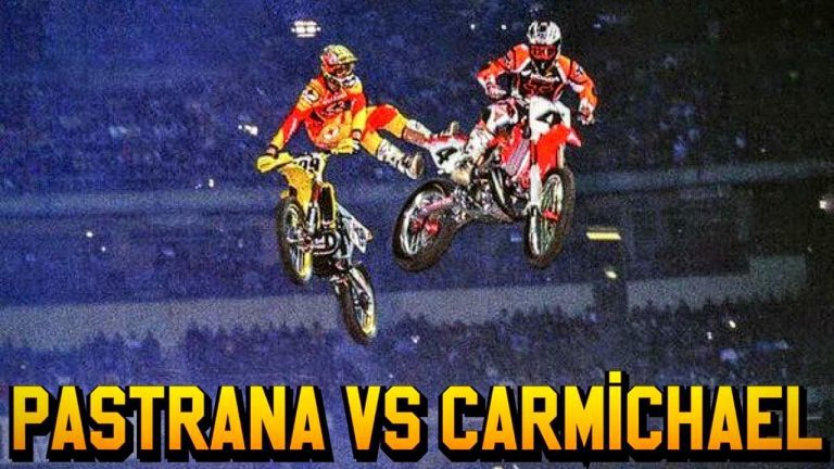 Travis Pastrana #199 X Ricky Carmichael #4 no AMA Supercross | Corrida completa