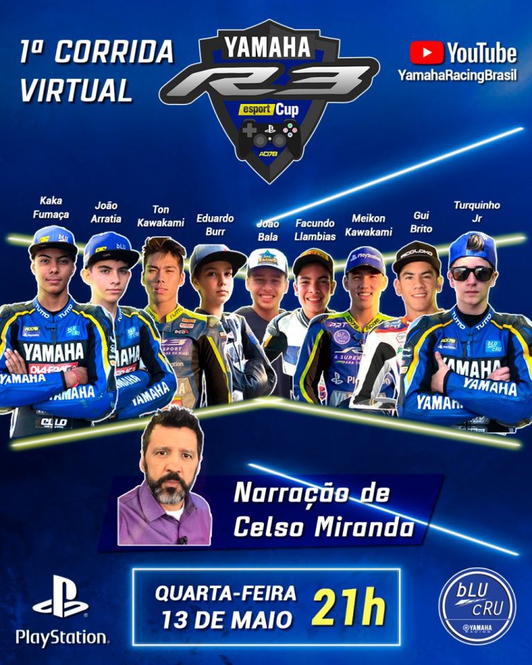 Nesta quarta-feira, 13, tem corrida virtual da Yamaha R3 eSport Cup no YouTube