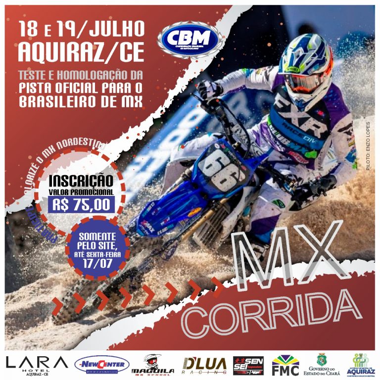 Evento teste para o Brasileiro de MX, acontece nos dias 18 e 19 de julho, em Aquiraz, Ceará