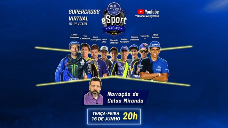Nesta terça-feira tem o 2º Desafio de Supercross da Yamaha eSport Cup no YouTube