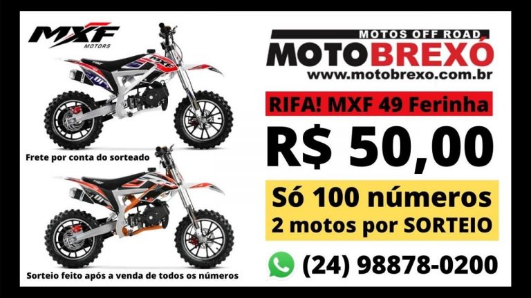 Rifa da Mini Moto MXF Ferinha 49cc por apenas R$50,00