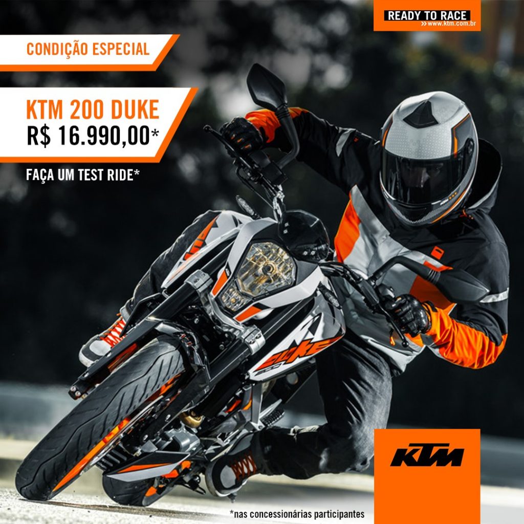 KTM 200 DUKE com condi&ccedil;&otilde;es especiais nas concession&aacute;rias