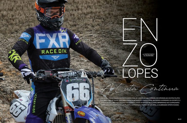 Enzo Lopes #66 ganha destaque na Revista Dirt Action de julho