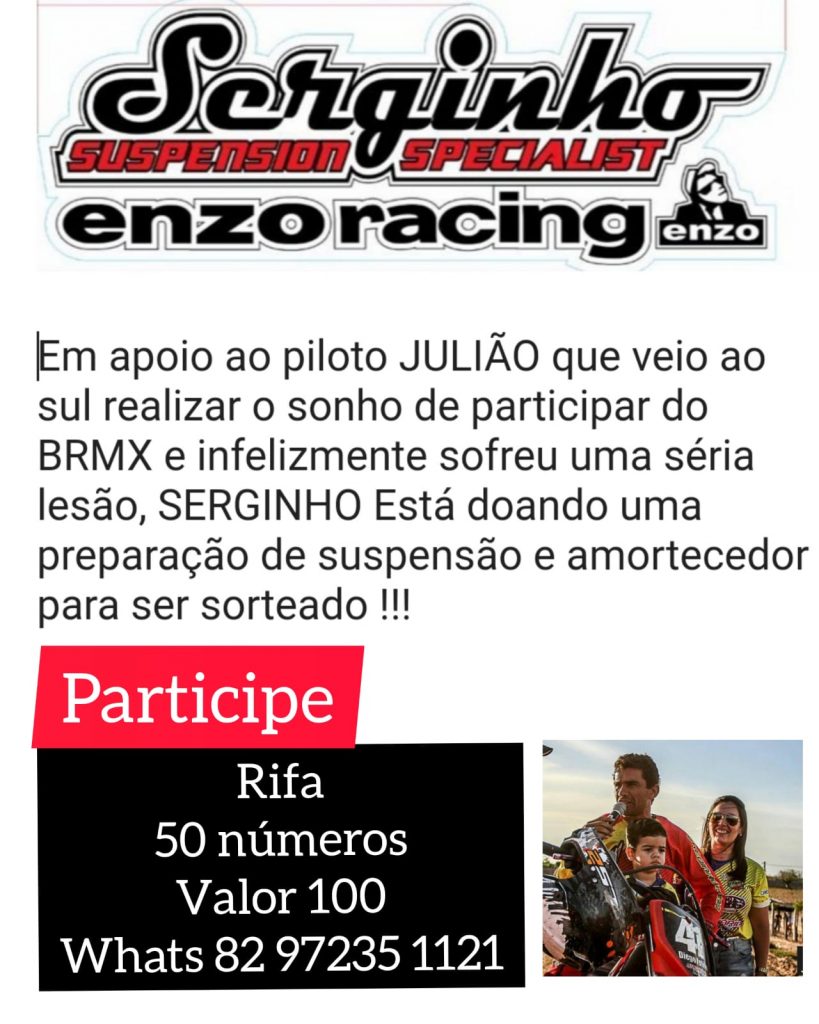 Ajude o tratamento de Diego Juli&atilde;o #41 concorrendo a uma prepara&ccedil;&atilde;o Serginho Suspension