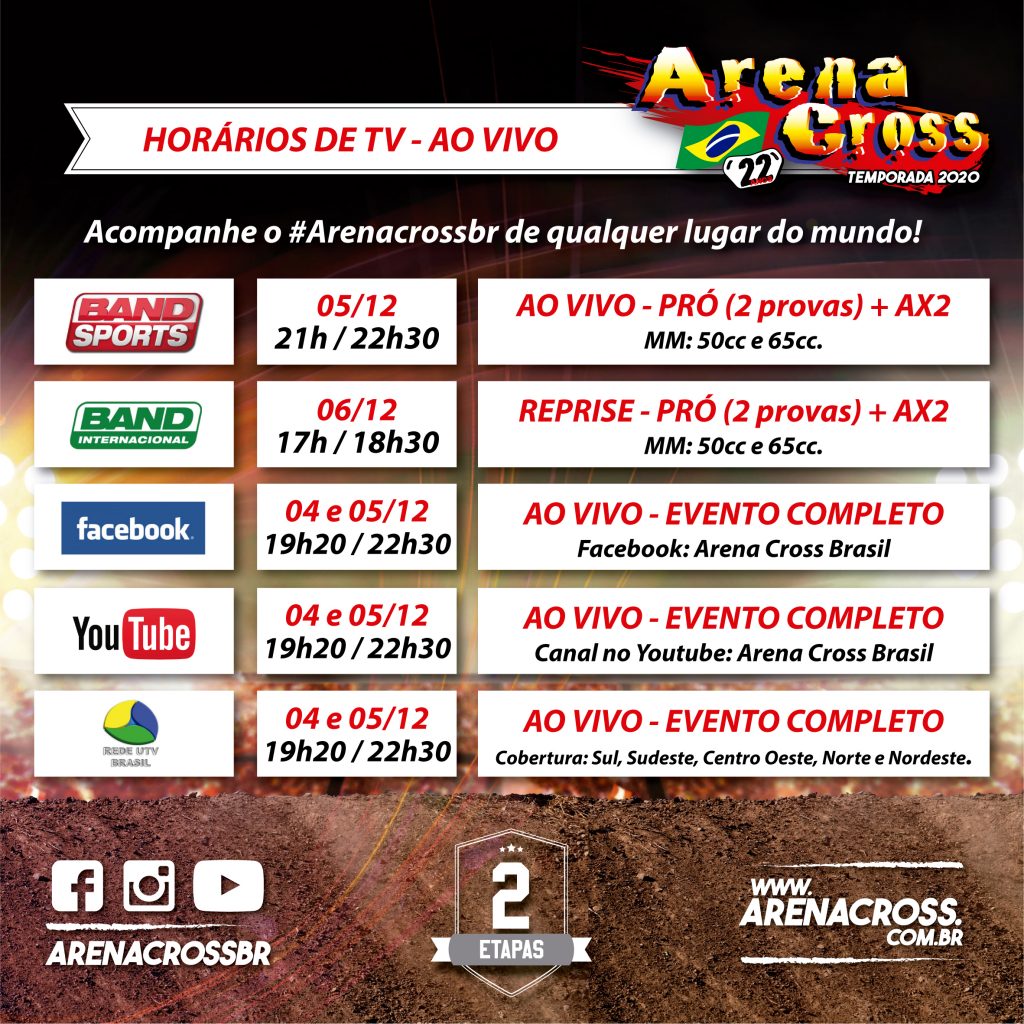 Arena Cross Brasil ter&aacute; transmiss&atilde;o ao vivo para todo o pa&iacute;s