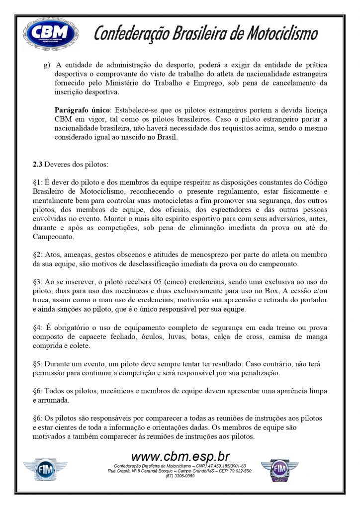 CBM divulga o regulamento do Brasileiro de Motocross 2022