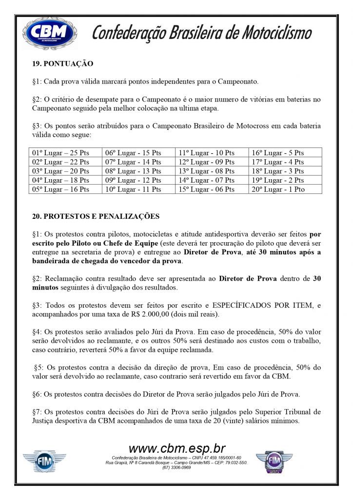 CBM divulga o regulamento do Brasileiro de Motocross 2022