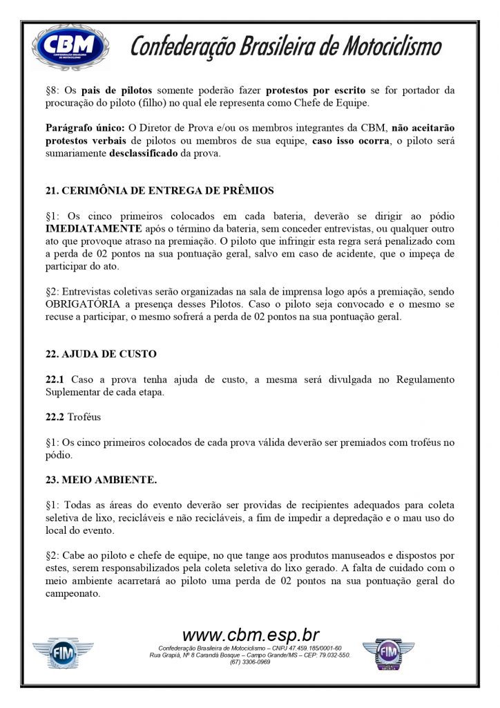 CBM divulga o regulamento do Brasileiro de Motocross 2022