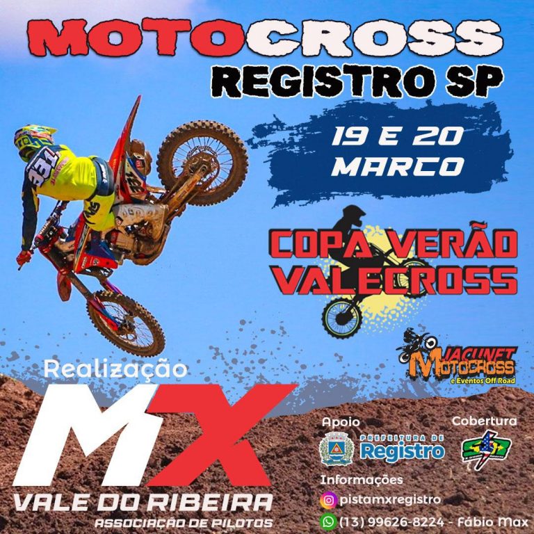 A cidade de Registro/SP recebe etapa da Copa Verão Valecross de MX, nos dias 19 e 20 de março, com cobertura Show Radical