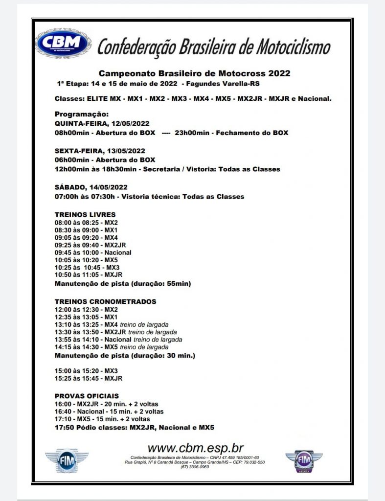 Tudo o que voc&ecirc; precisa saber sobre a etapa de abertura do BRMX 2022 | Fagundes Varela/RS