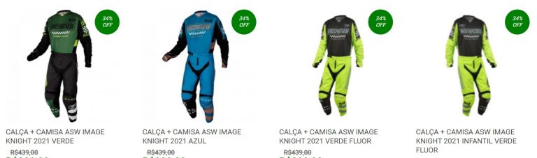 Rudnick Motos apresenta conjuntos ASW Image com mais de 30% de desconto, corra e garanta o seu!