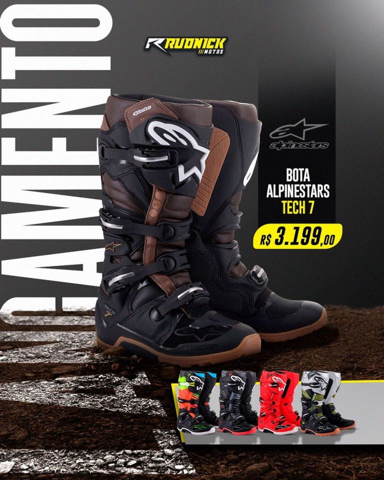 Bota Alpinestars Tech 7 com condições especiais e frete grátis para todo o Brasil, é na Rudnick Motos
