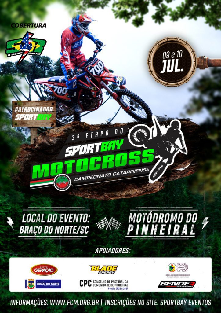 Bra&ccedil;o do Norte recebe a 3&ordf; etapa do Catarinense de Motocross, com cobertura Show Radical