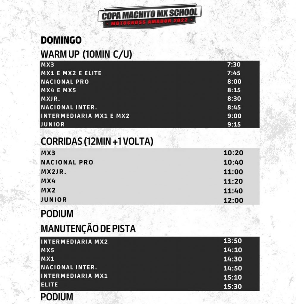 Copa Machito School de Motocross Amador acontece em Atibaia/SP nos dias 6 e 7 de agosto, com cobertura Show Radical