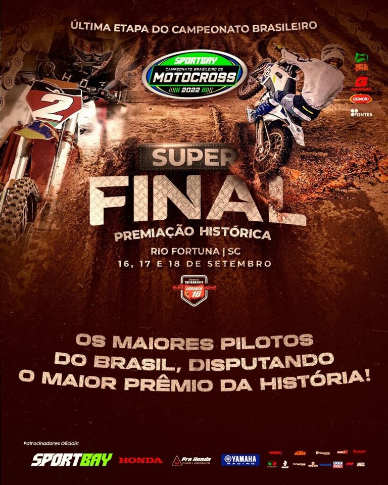 Rio Fortuna (SC) sedia Super Final do Brasileiro de Motocross entre os dias 16 e 18 de setembro.