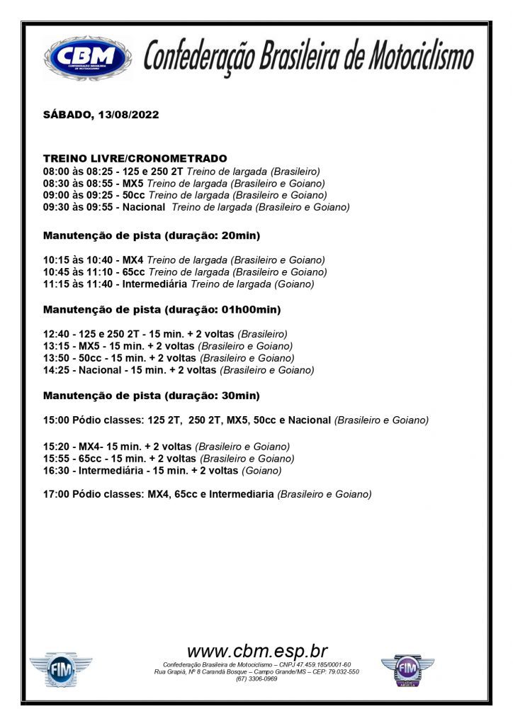 Transmiss&atilde;o AO VIVO da 5&ordf; etapa do BRMX e Goiano de MX | S&aacute;bado | Morrinhos/GO