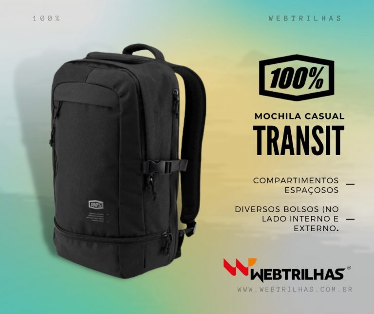 Destaque da semana Web Trilhas: Conheça a mochila casual 100% Transit, disponível a pronta entrega para todo o Brasil.