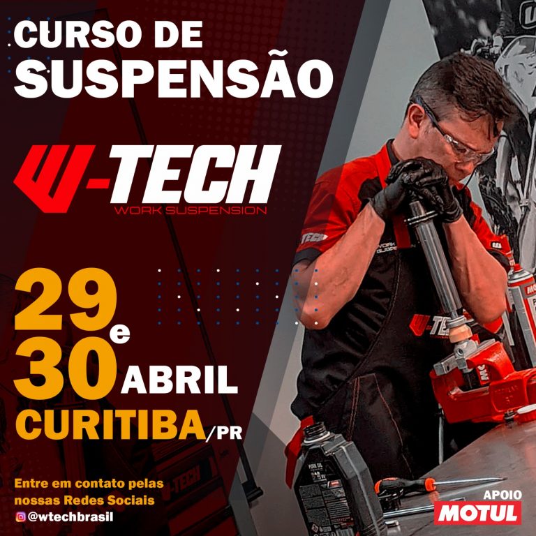 Curitiba-PR, recebe curso de suspensão W-Tech dias 29 e 30 de abril