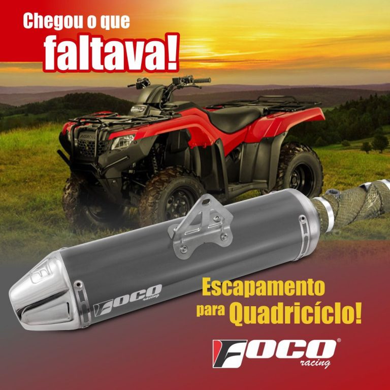 Foco Racing lança o escapamento para quadriciclo Fourtrax 420, da Honda.
