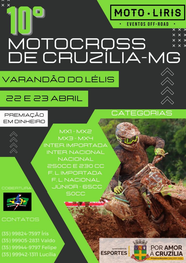 10ª edição do Motocross de Cruzília/MG acontece nos dias 22 e 23 de abril, com cobertura Show Radical.