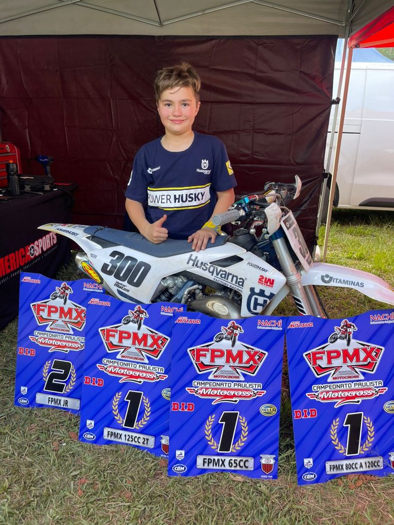 Com três vitórias na 3ª rodada do Paulista de MX, Heitor Matos se isola na liderança da 65cc