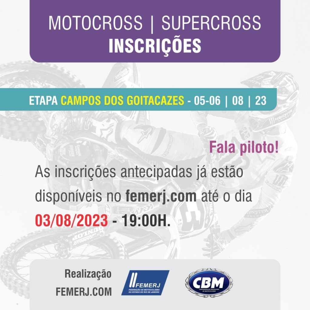 Campeonato Carioca de MX e SX acontece nos dias 5 e 6 de agosto, em Campos de Goytacazes, com cobertura completa do Show Radical