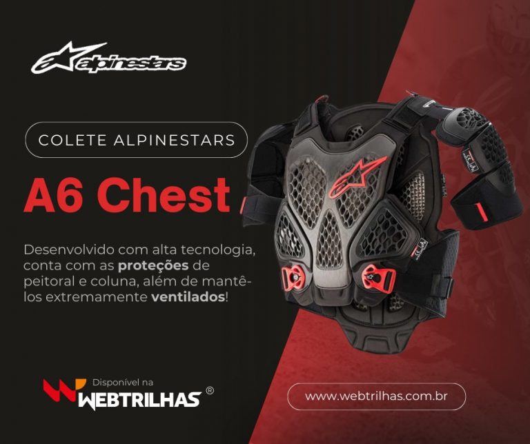 Conheça o colete Alpinestars A6 Chest, produto “Destaque da Semana” na Web Trilhas! Aproveite e garanta já o seu.