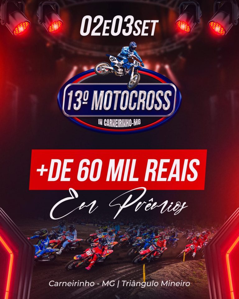 13º Motocross em Carneirinho/MG acontece nos dias 2 e 3 de setembro, com mais de R$60 mil em premiação e cobertura Show Radical