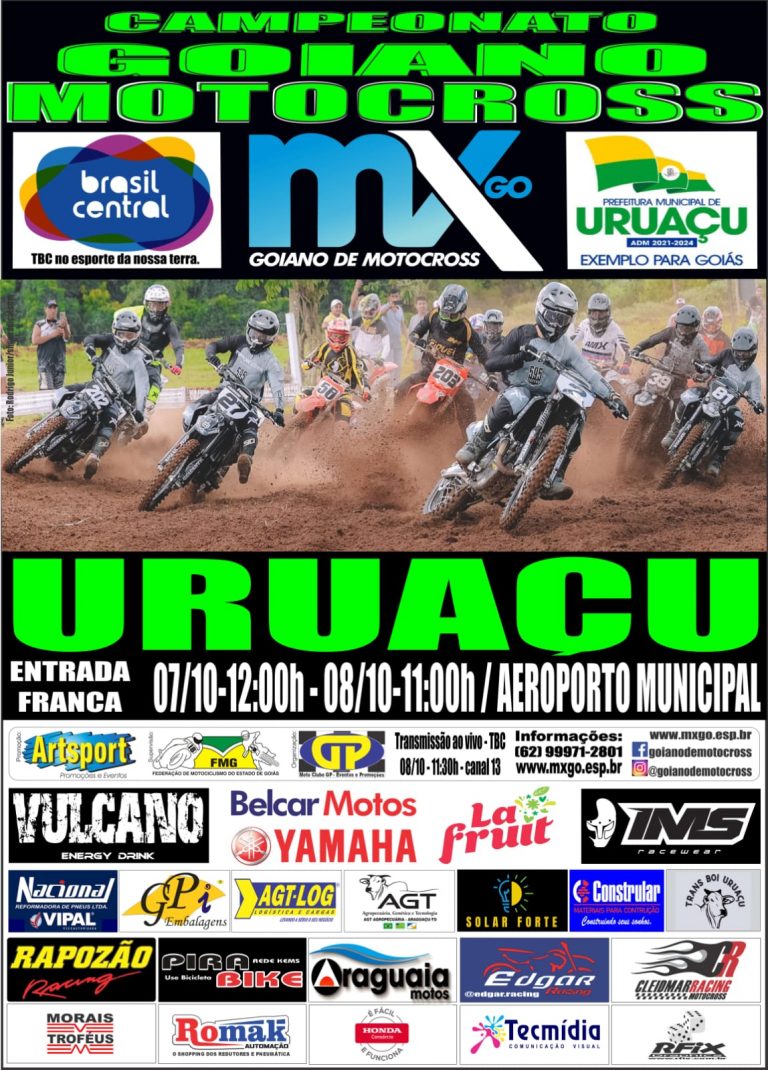 Uruaçu recebe pela primeira vez o Goiano de Motocross, nos dias 7 e 8 de outubro, com cobertura Show Radical