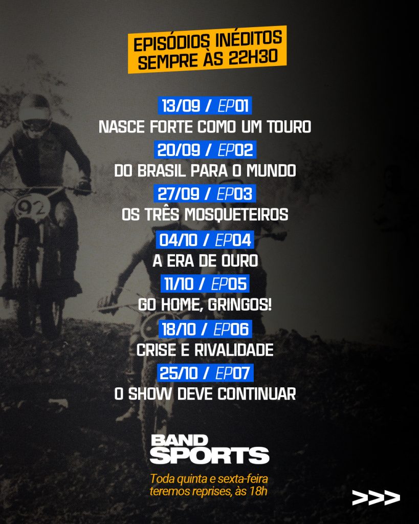 Lendas do Motocross Brasileiro estreia nesta quarta-feira, 13, no Bandsports