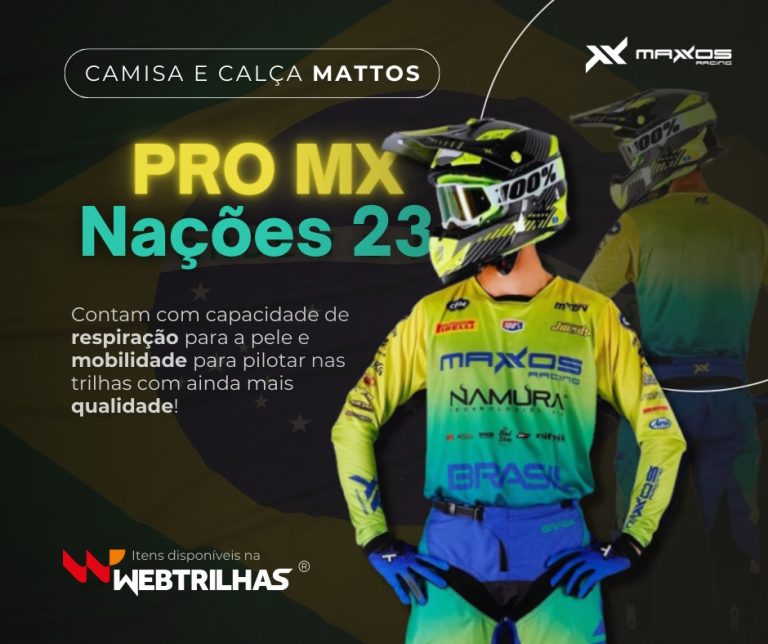 Conjunto Mattos Racing MXoN 23 em PROMOÇÃO na Web Trilhas! Confira.