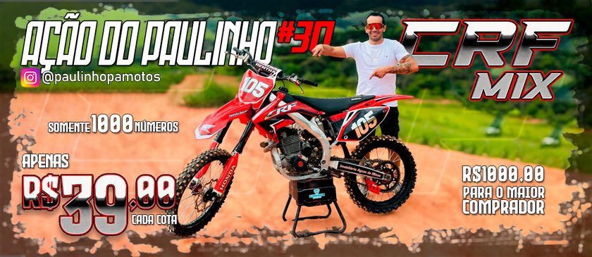 Rifa: Que tal levar para casa uma CRF MIX em uma a&ccedil;&atilde;o onde voc&ecirc; tem maiores chances de ganhar? Clique e adquira sua cota