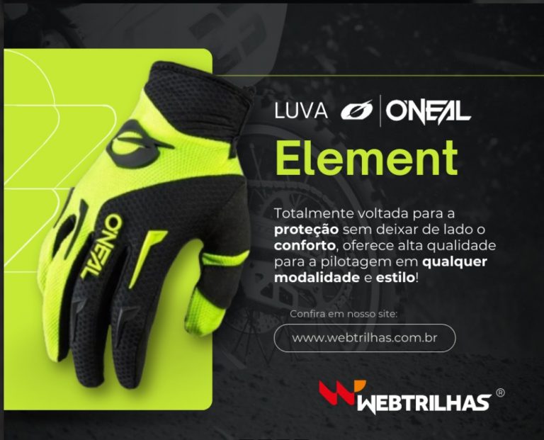 Destaque da semana Web Trilhas: Luva O`Neal Element com preço especial e a pronta entrega para todo o Brasil