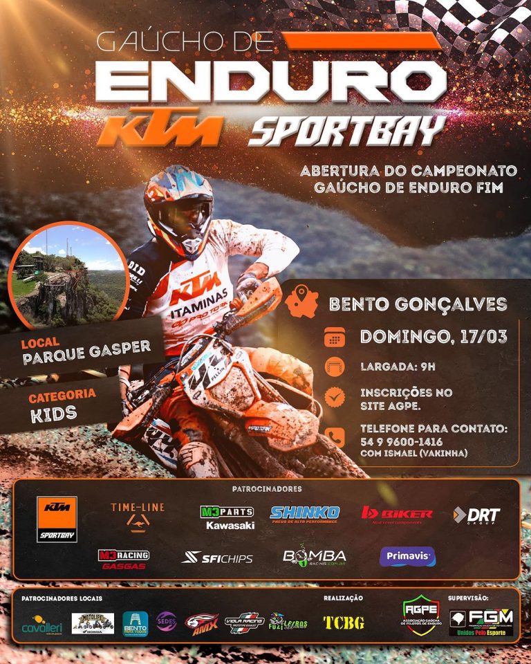 Gaúcho de Enduro abre temporada no dia 17 de março, em Bento Gonçalves, com cobertura Show Radical