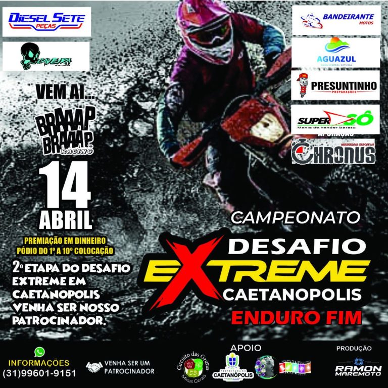 Caetanópolis/MG recebe a 2ª etapa do Desafio Extreme de Enduro FIM, a maior prova de Enduro FIM do Brasil, em 2024