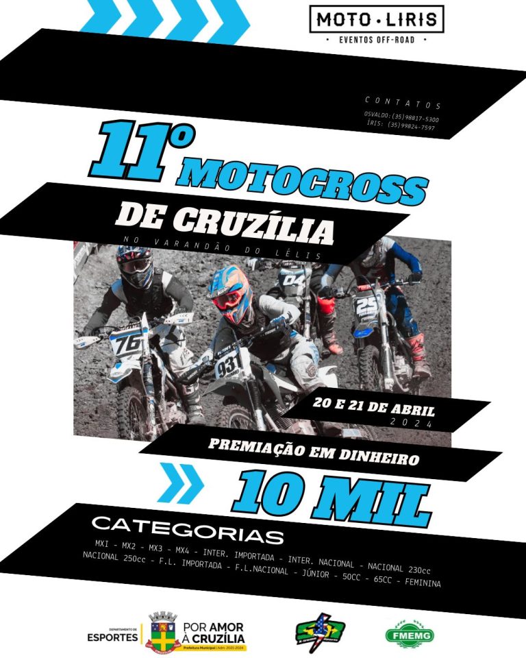 11ª edição do Motocross de Cruzília acontece nos dias 20 e 21 de abril, com a cobertura completa do Show Radical