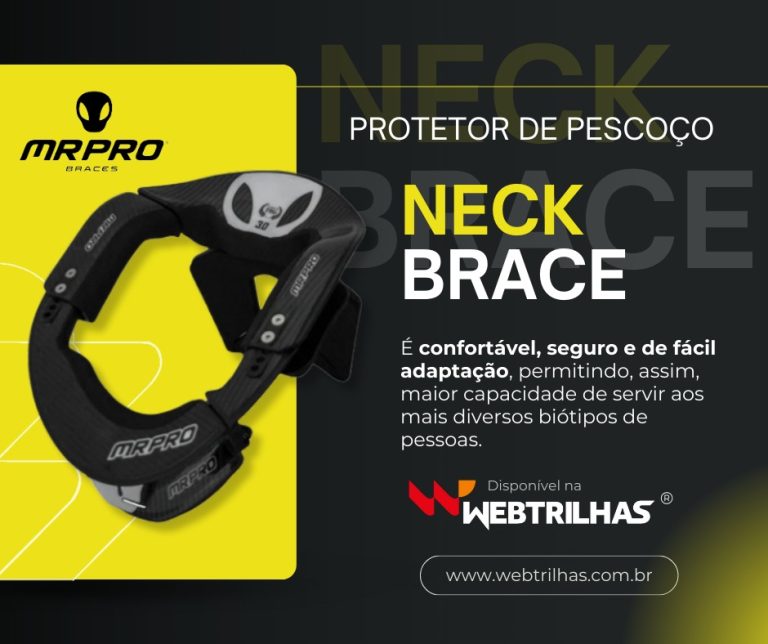 Web Trilhas apresenta Neck Brace MR Pro com preço especial e pronta entrega para todo o Brasil