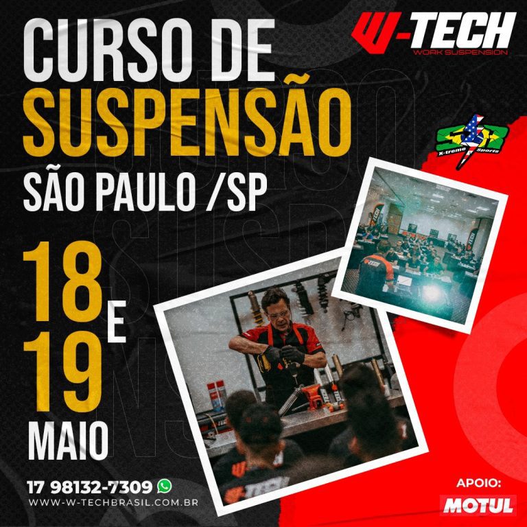 W-Tech realiza “Curso de Suspensão” em São Paulo/SP nos dias 18 e 19 de maio