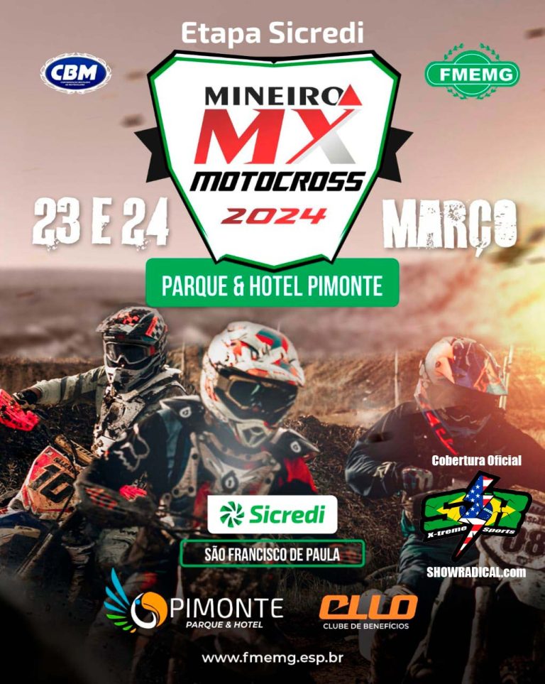 Informações da abertura do Mineiro de MX 2024 no Parque Hotel Pimonte dias 23 e 24/03