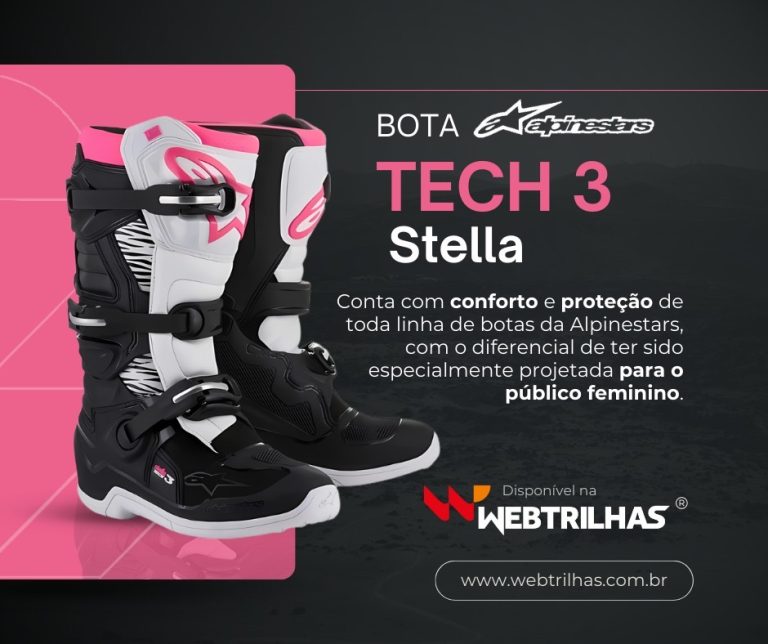 Web Trilhas apresenta Alpinestars Tech 3 Stella, com preço especial e disponível à pronta entrega para todo o Brasil