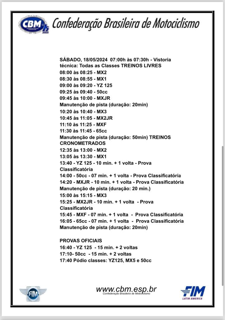 BRMX AO VIVO | 4&ordm; etapa Palmas TO, corridas de s&aacute;bado