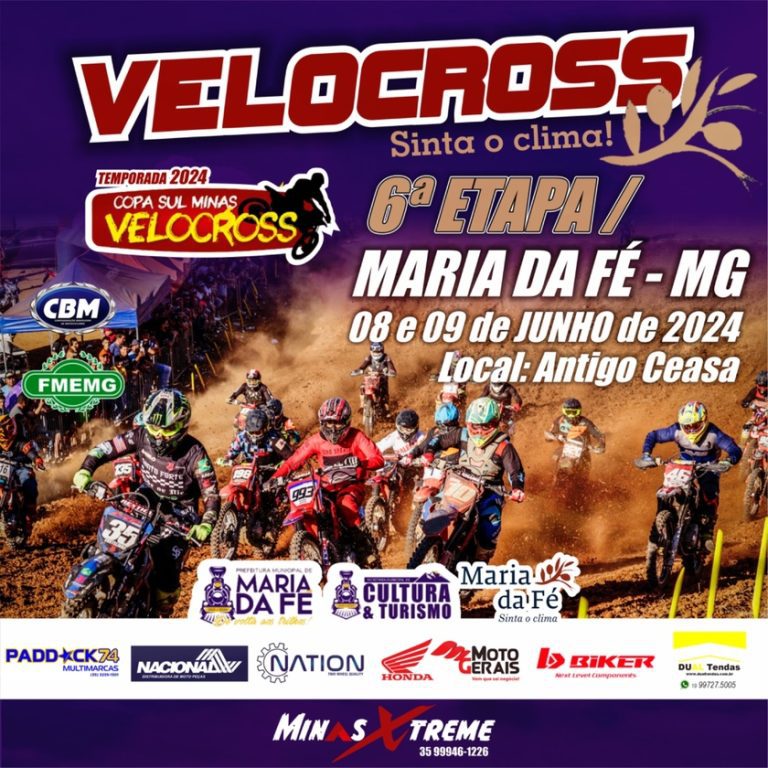 Copa Sul Minas de Velocross desembarca pela primeira vez em Maria da Fé/MG! Inscrições já estão abertas