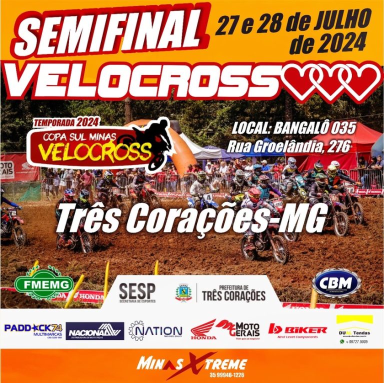 Copa Sul Minas realiza semifinal nos dias 27 e 28 de julho, em Três Corações/MG! Inscreva-se