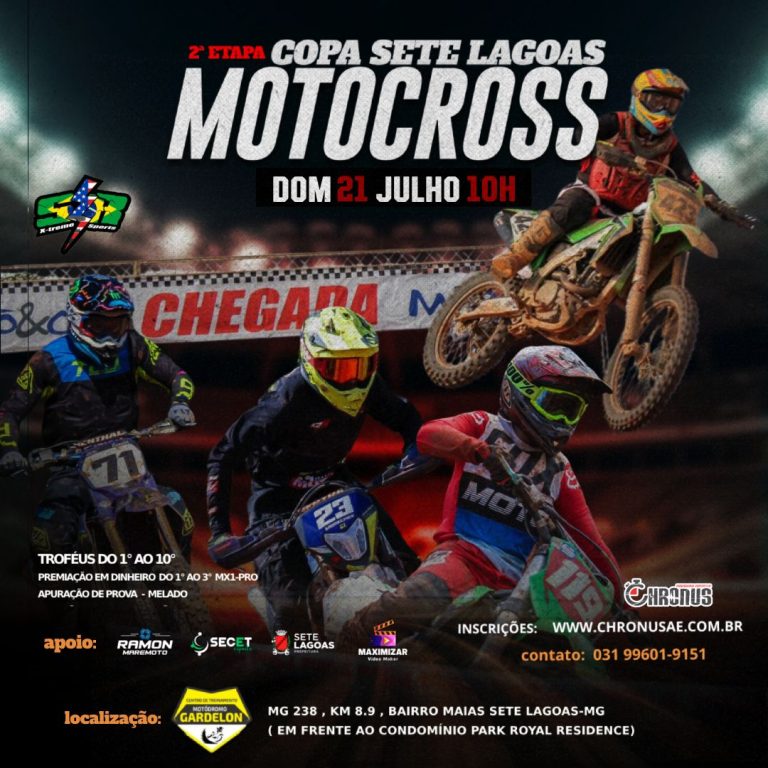 2ª etapa da Copa Sete Lagoas de Motocross será nesse domingo, no Motódromo MX Gardelon! Não perca