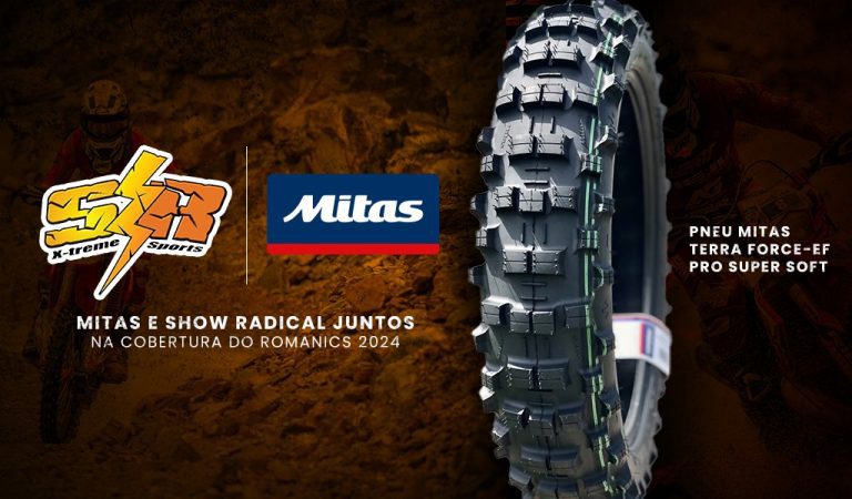 Um dos principais pneus utilizados por pilotos de Hard Enduro, a Mitas é apoiadora do Show Radical na cobertura do Red Bull Romaniacs 2024