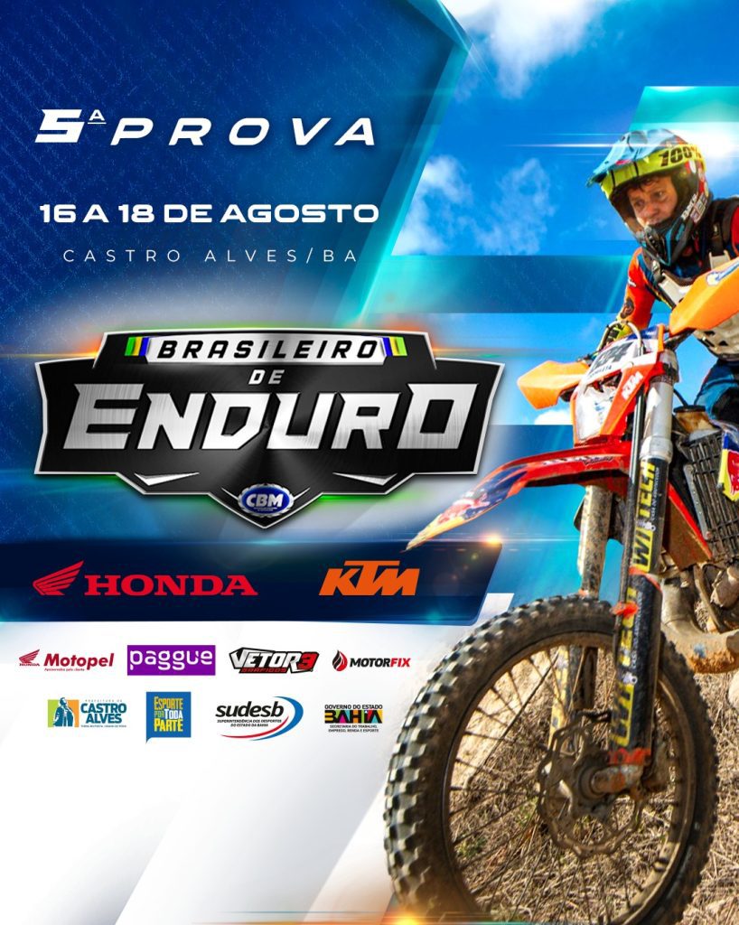 Castro Alves BA, recebe a 5&ordm; prova da temporada do Brasileiro de Enduro, neste fim de semana