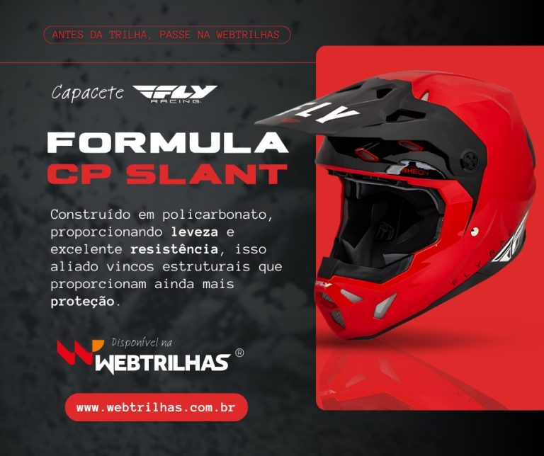 Destaque da semana Web Trilhas: Capacete Fly Formula CP Slant | CLIQUE E ADQUIRA O SEU