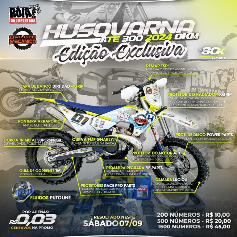 O Piloto Mecânico e o Rôia da Importada prepararam uma TE300 Edição EXCLUSIVA