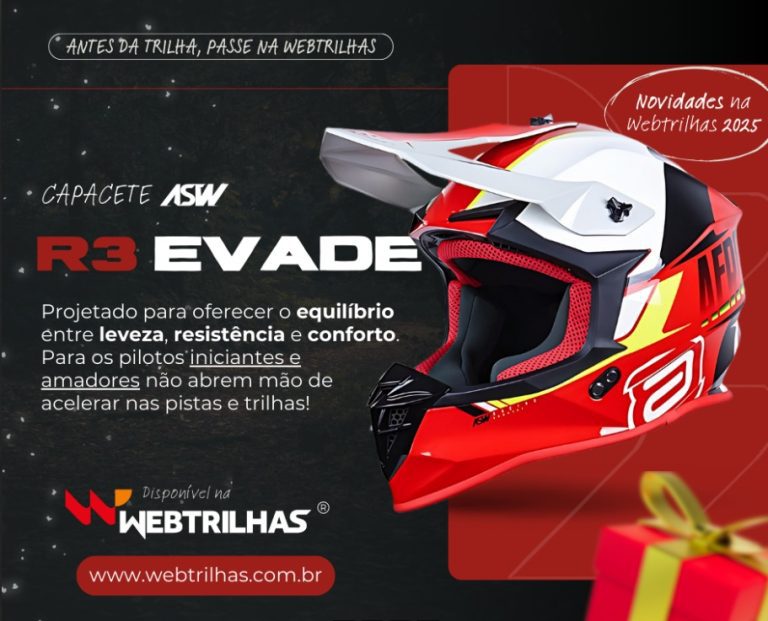 Destaque da semana Web Trilhas: Capacete ASW R3 Evade | CLIQUE E ADQUIRA O SEU